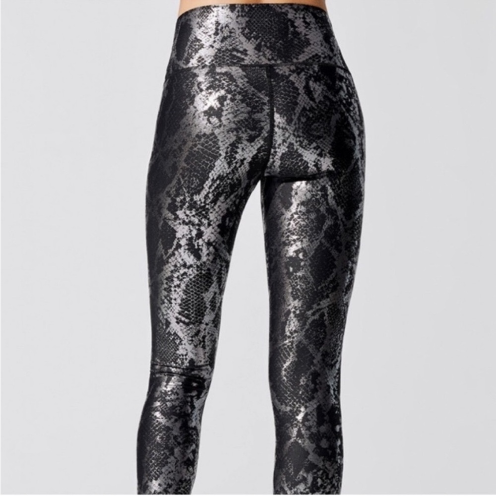 Carbon38 Black and Silver Snake Print Leggings